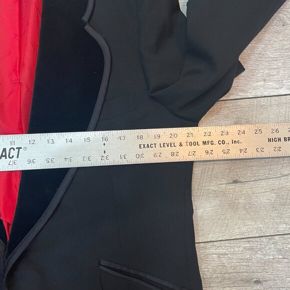 Vintage 50's 60's Tuxedo Rockabilly Black Jacket Mohair Black L Palm Beach - Picture 2 of 8